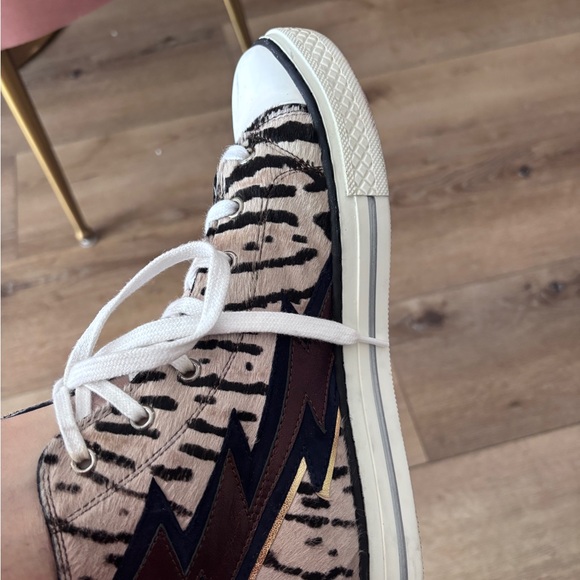 Roberto Cavalli Lightning Bolt Pony Hair High-Top Sneakers Size 41 EUC Run Small - Picture 6 of 12